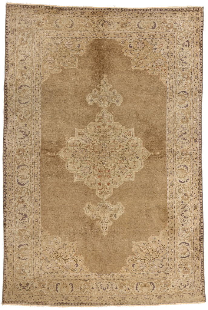5 x 7 Vintage Brown Turkish Oushak Rug 52071