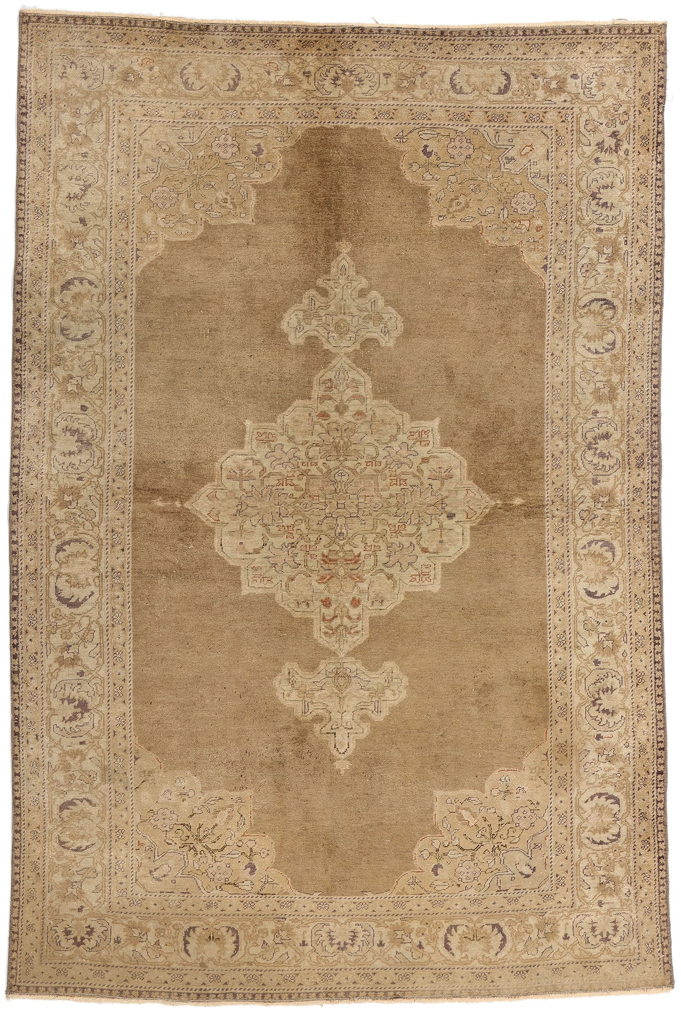5 x 7 Vintage Brown Turkish Oushak Rug 52071