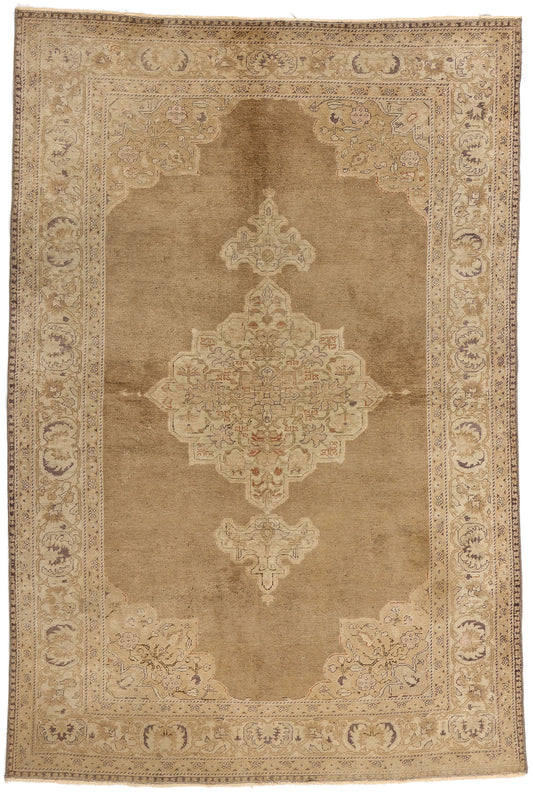 5 x 7 Vintage Brown Turkish Oushak Rug 52071