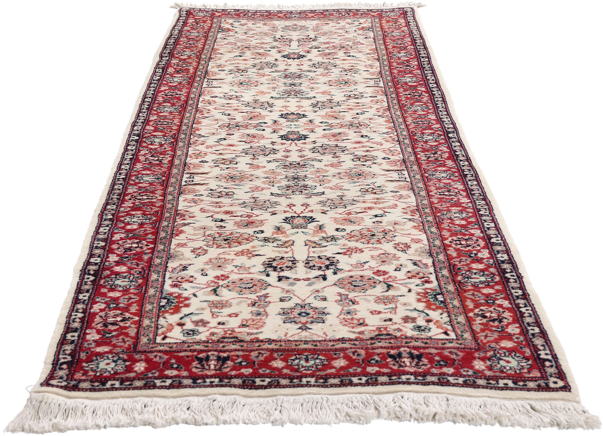 3 x 9 Ivory Vintage Chinese Tabriz Rug 79322