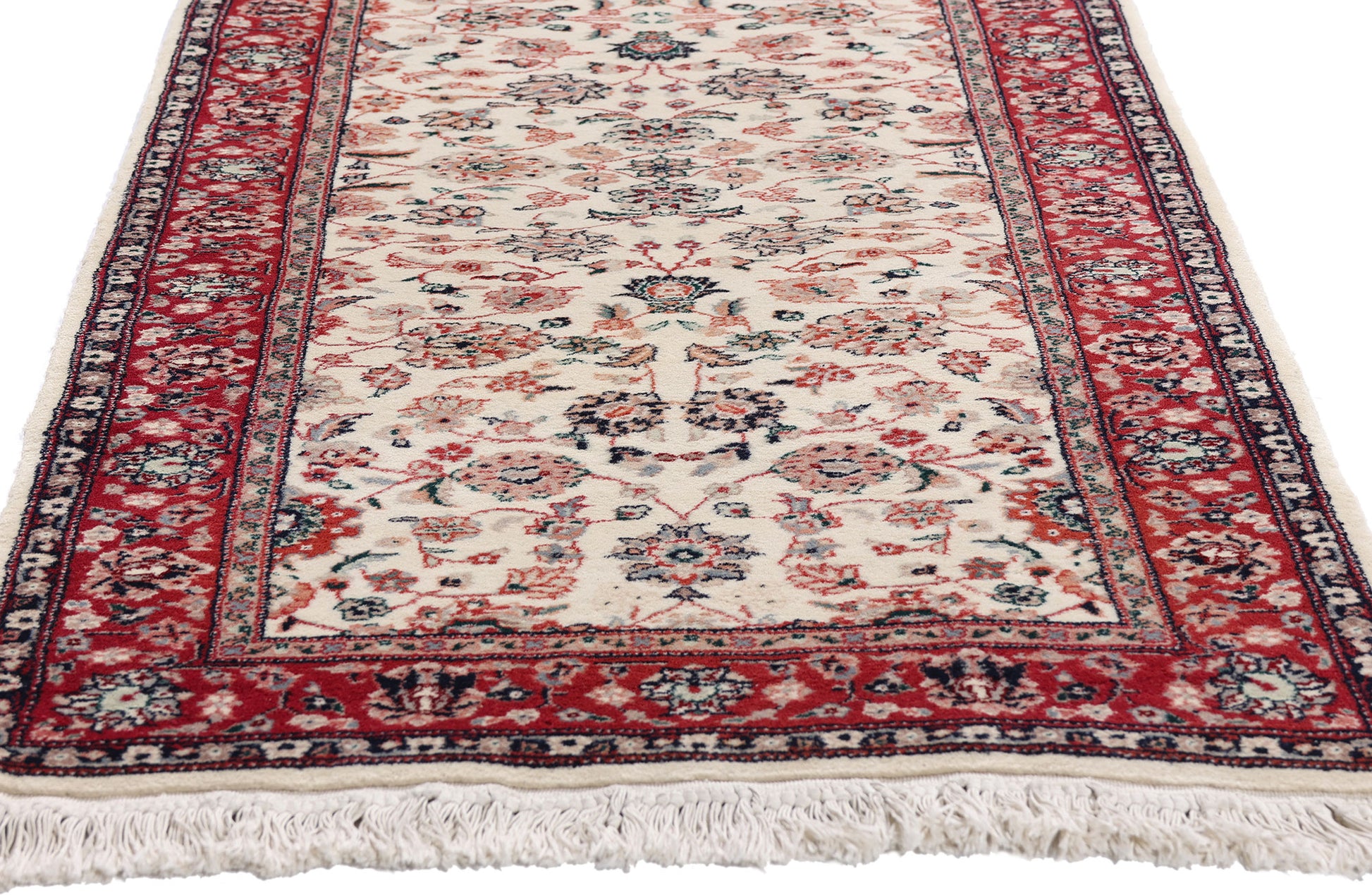 3 x 9 Ivory Vintage Chinese Tabriz Rug 79322