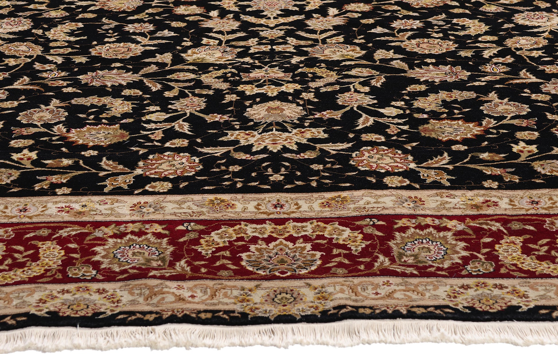 9 x 11 Black Vintage Chinese Tabriz Rug 79323