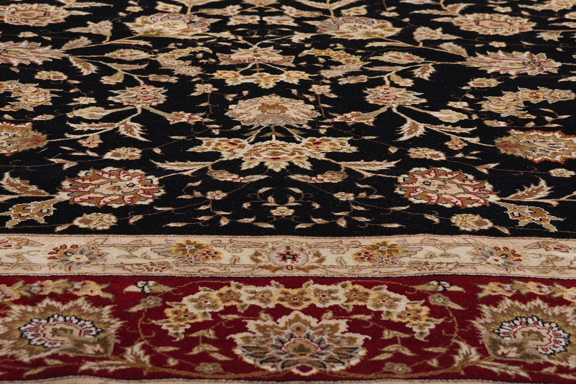 9 x 11 Black Vintage Chinese Tabriz Rug 79323