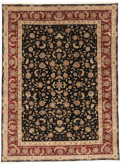 9 x 11 Black Vintage Chinese Tabriz Rug 79323