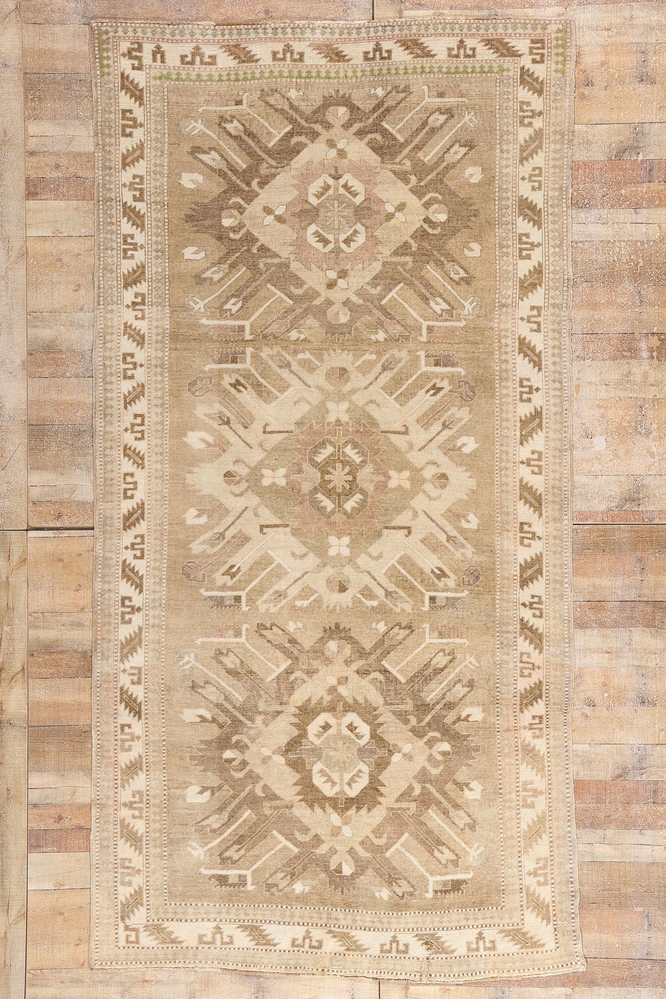 6 x 11 Brown Vintage Turkish Kars Rug 53715