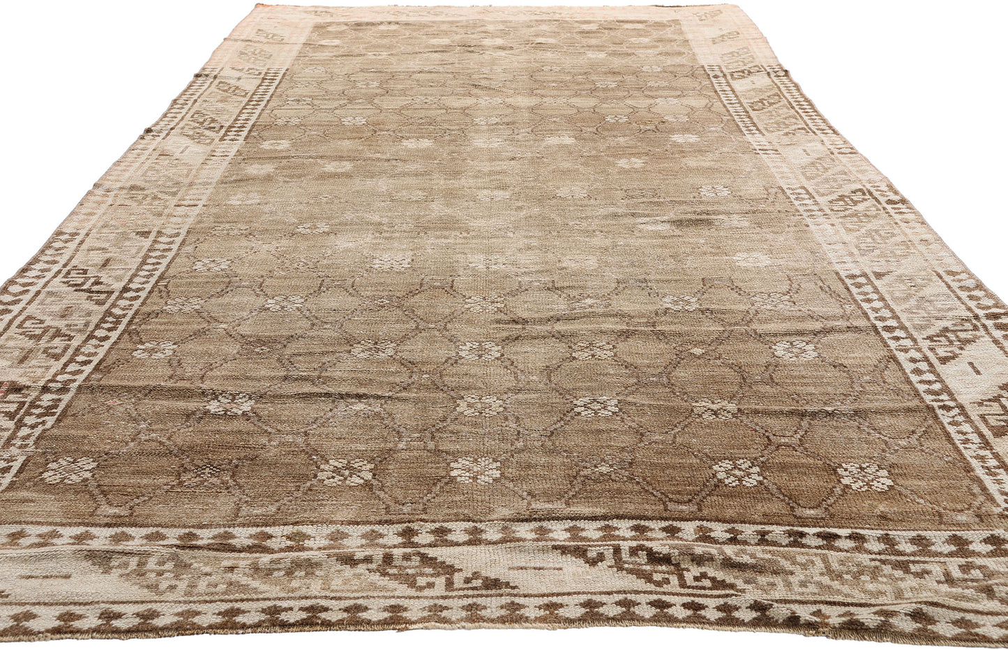 5 x 11 Brown Vintage Turkish Kars Rug  53723