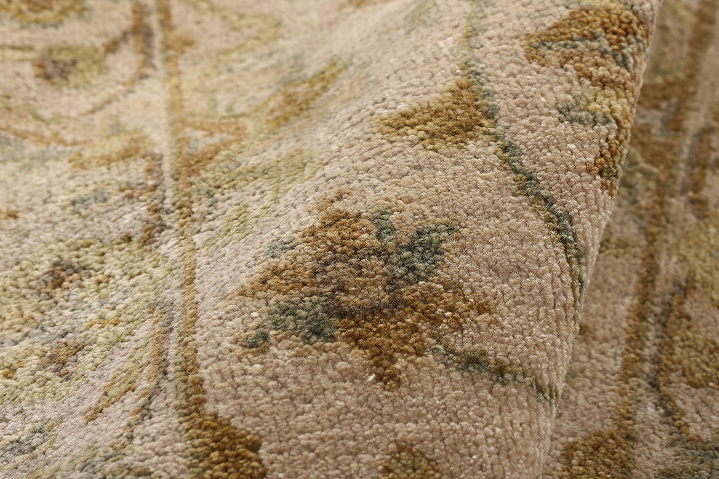 2 x 10 Earth-Tone Vintage Indian Oushak Rug 79299