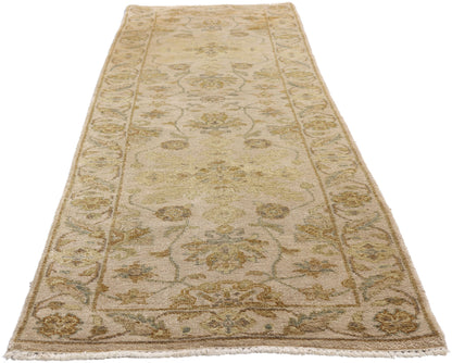 2 x 10 Earth-Tone Vintage Indian Oushak Rug 79299