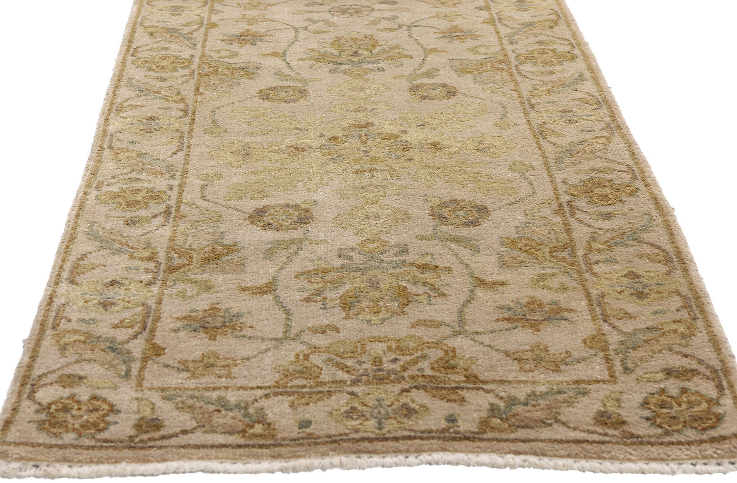 2 x 10 Earth-Tone Vintage Indian Oushak Rug 79299