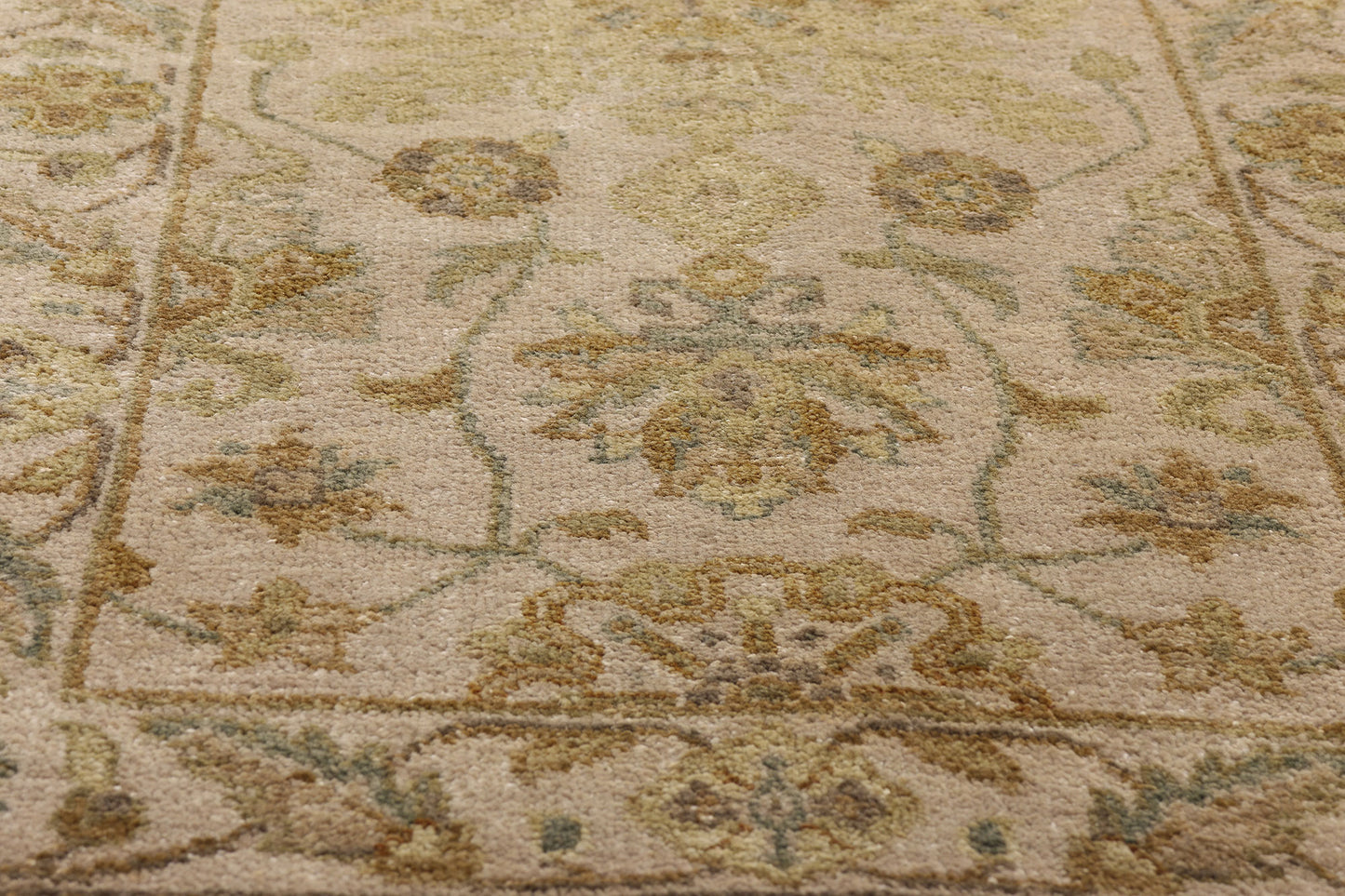 2 x 10 Earth-Tone Vintage Indian Oushak Rug 79299