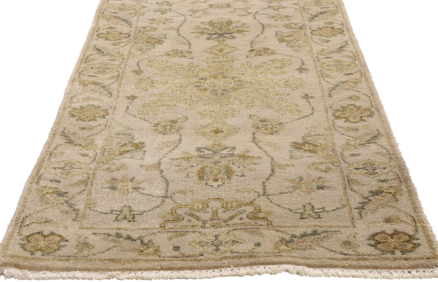 2 x 10 Earth-Tone Vintage Indian Oushak Rug 79300