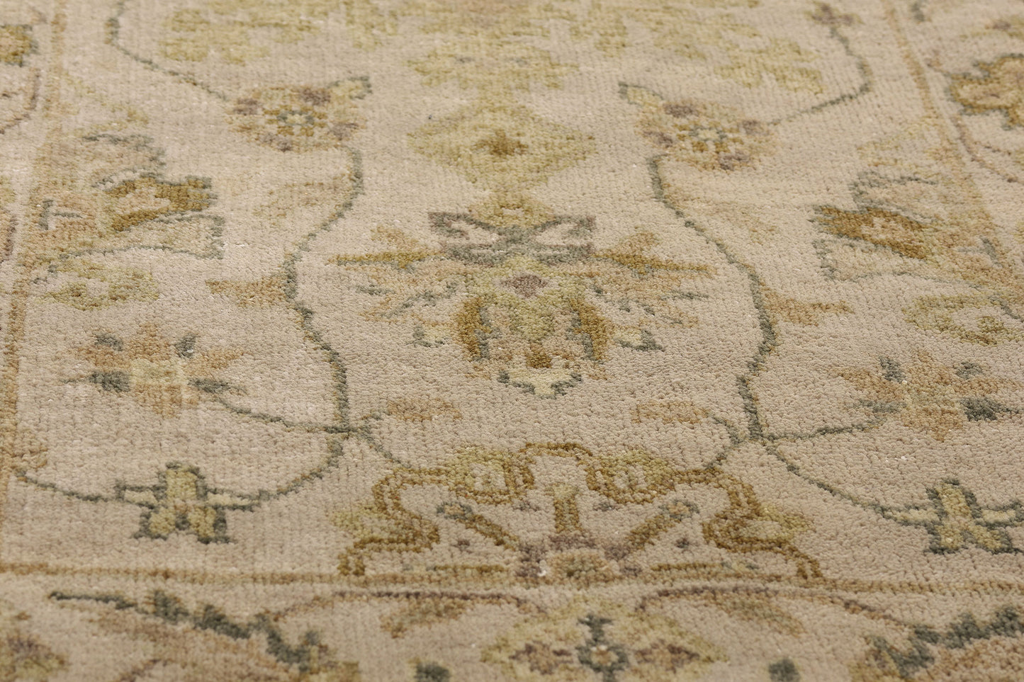 2 x 10 Earth-Tone Vintage Indian Oushak Rug 79300