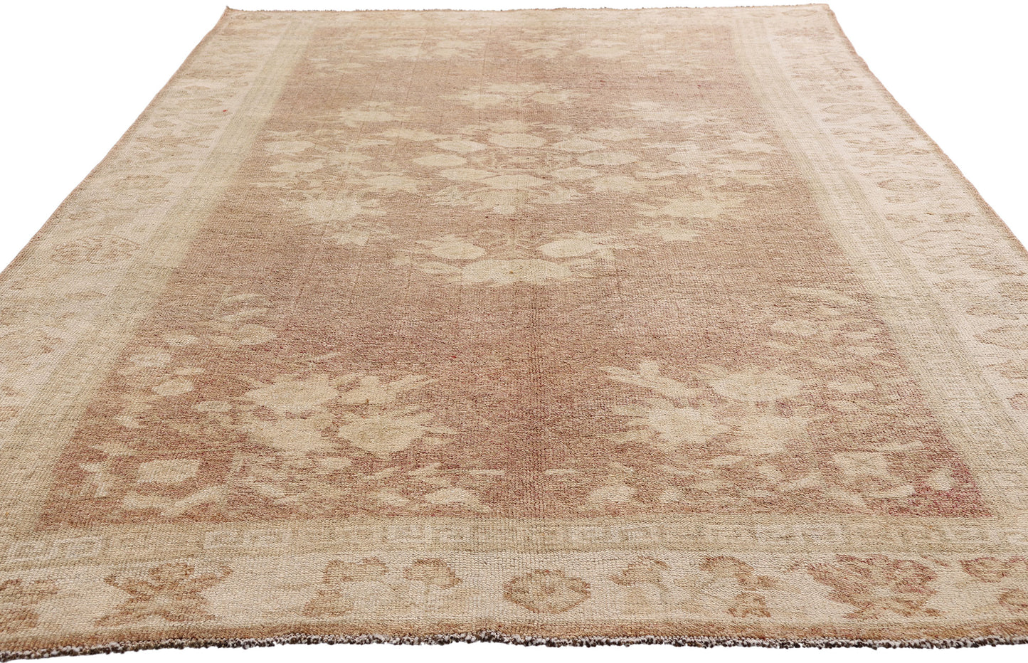 5 x 10 Vintage Earth-Tone Turkish Oushak Rug 54020