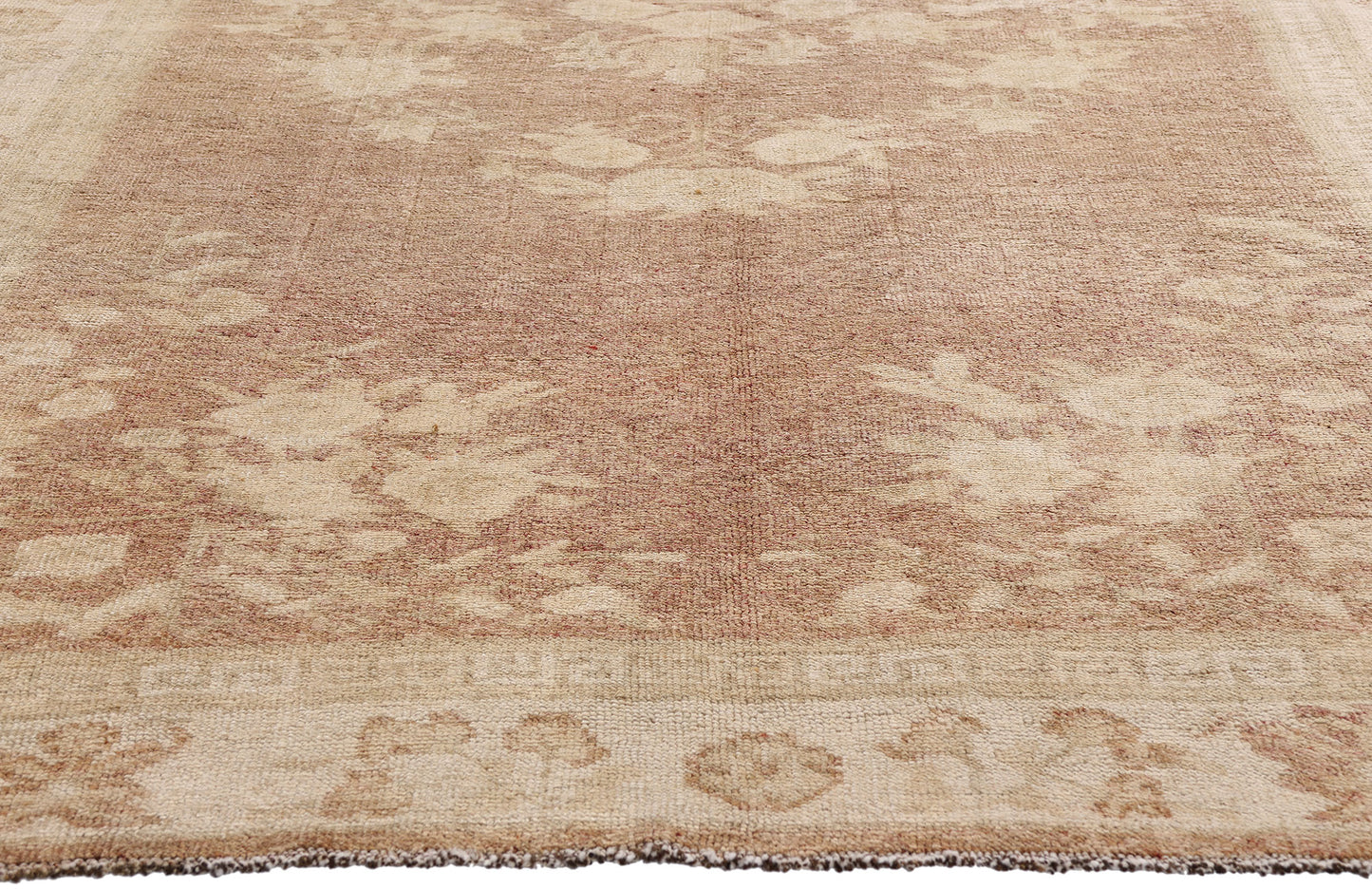 5 x 10 Vintage Earth-Tone Turkish Oushak Rug 54020