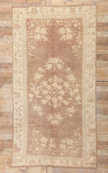 5 x 10 Vintage Earth-Tone Turkish Oushak Rug 54020