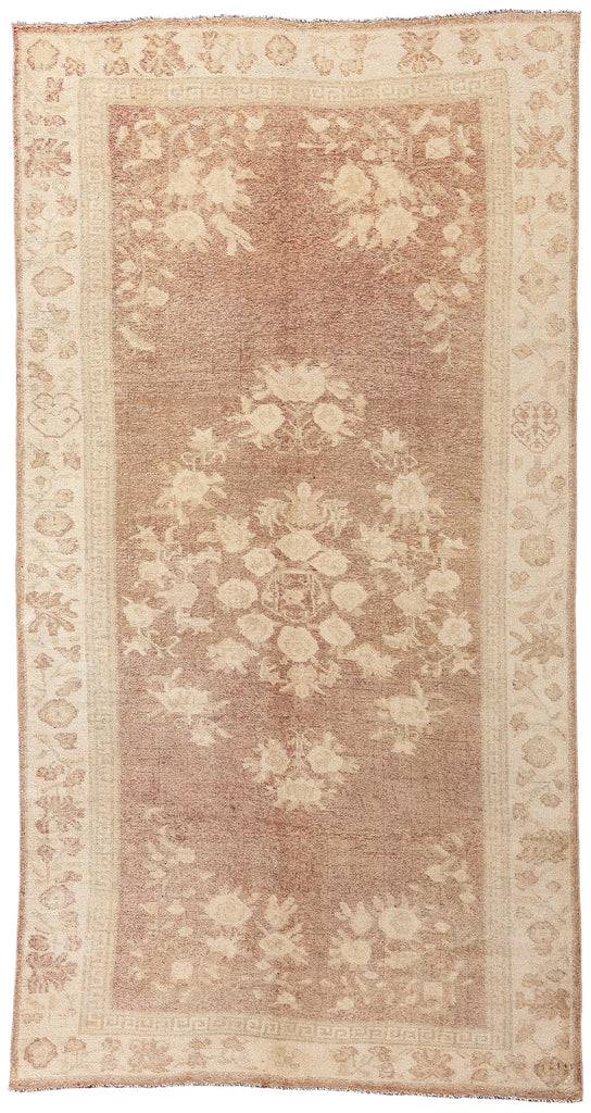 5 x 10 Vintage Earth-Tone Turkish Oushak Rug 54020