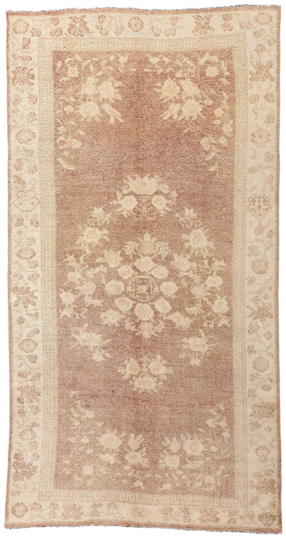 5 x 10 Vintage Earth-Tone Turkish Oushak Rug 54020