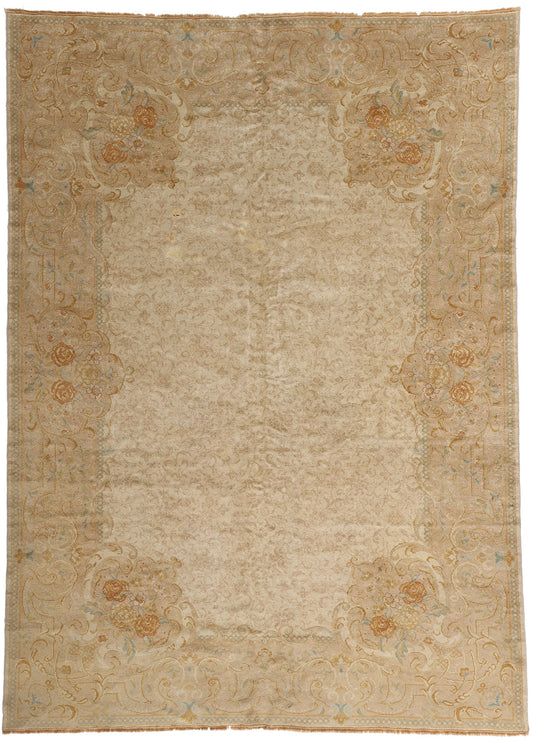 7 x 10 Vintage Turkish Oushak Rug 77707