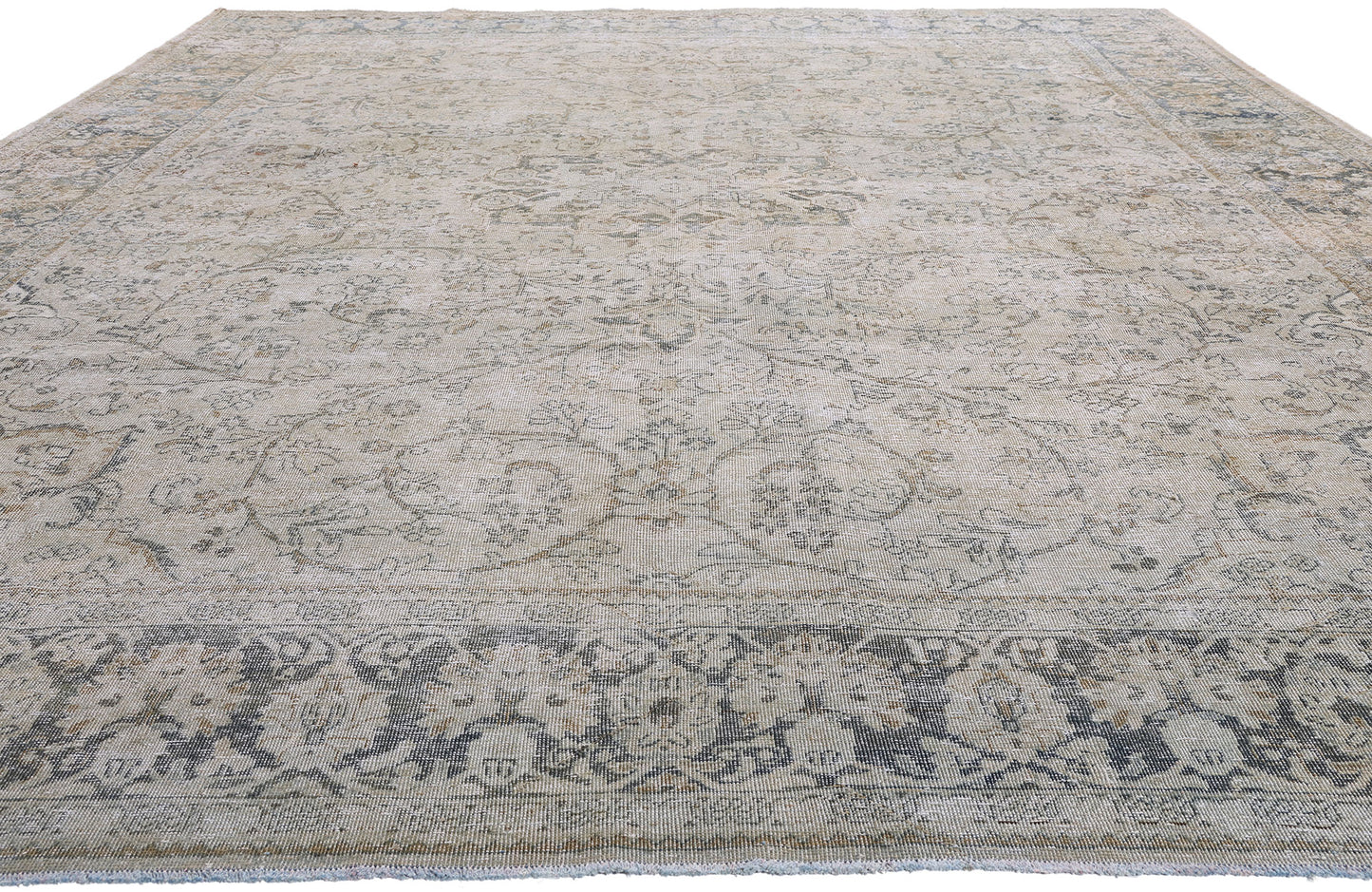 10 x 13 Taupe Vintage Persian Mahal Rug 61402