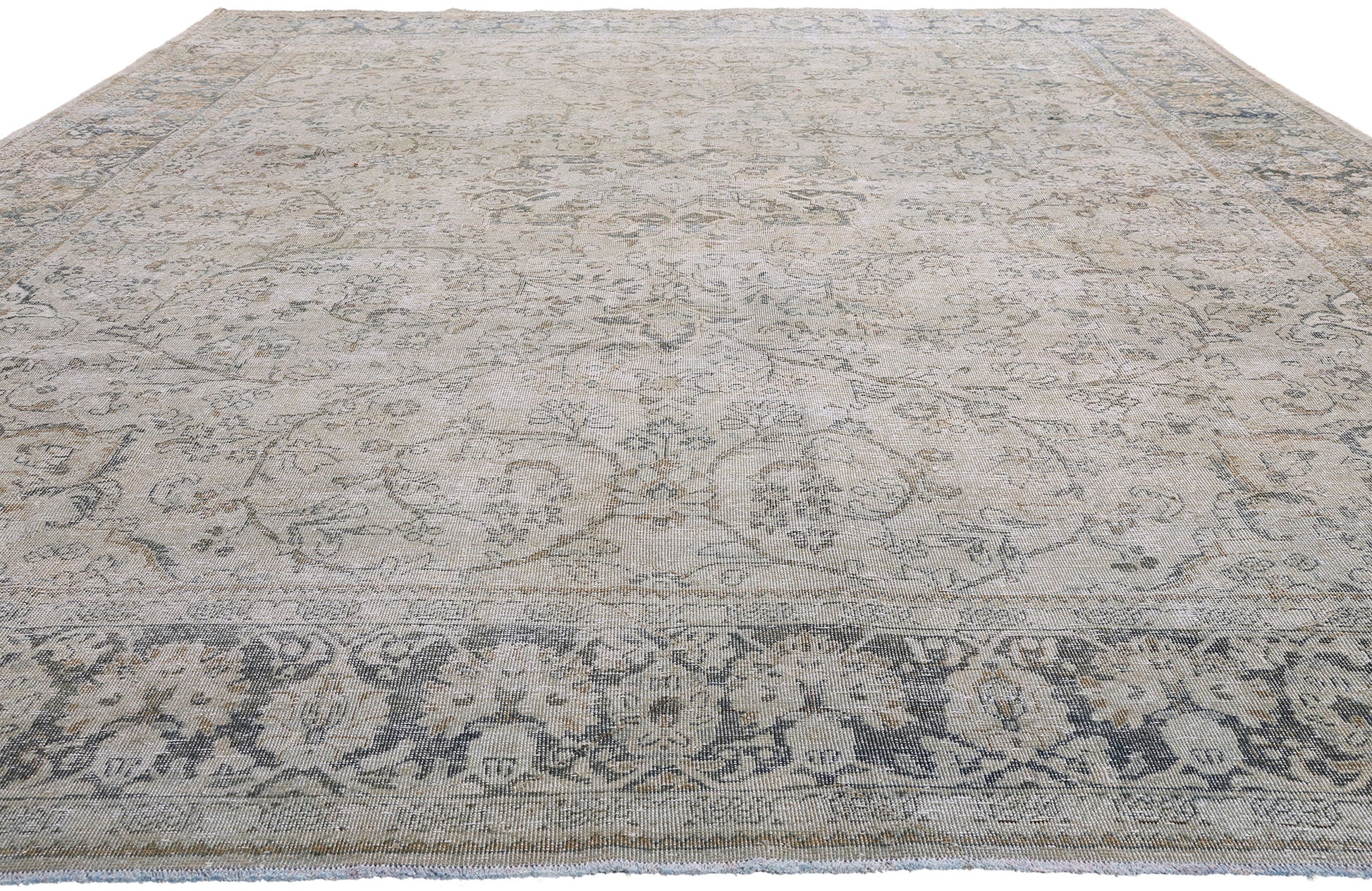 10 x 13 Taupe Vintage Persian Mahal Rug 61402