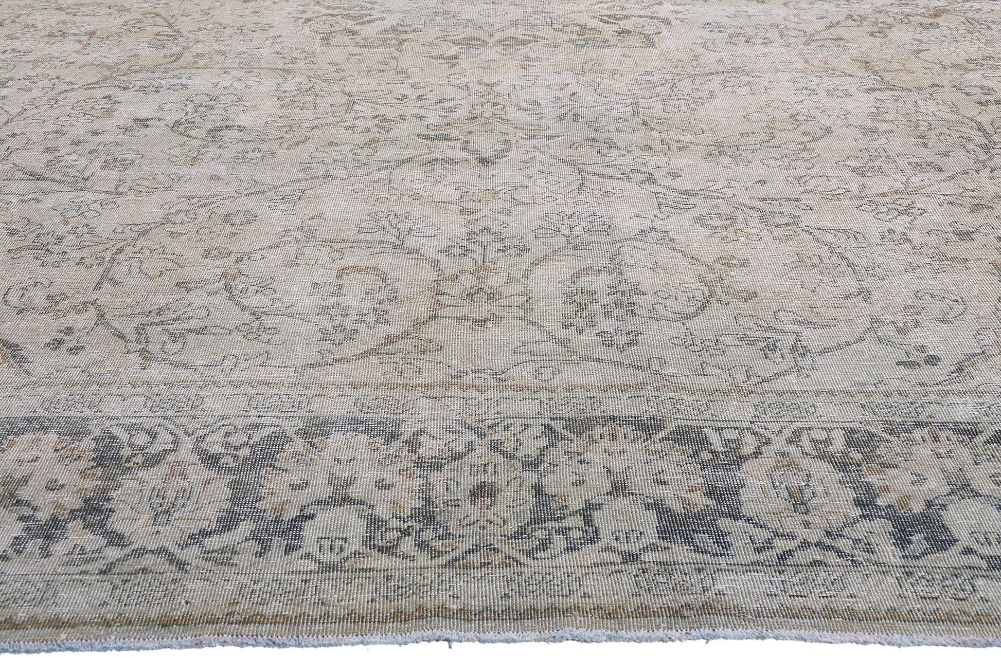 10 x 13 Taupe Vintage Persian Mahal Rug 61402