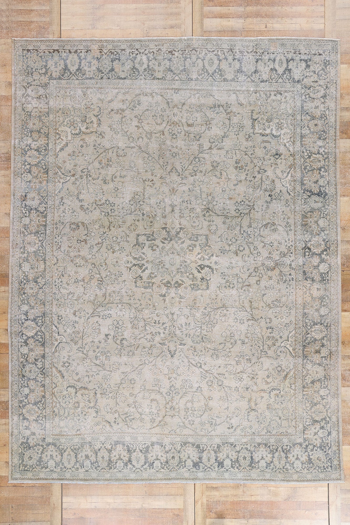 10 x 13 Taupe Vintage Persian Mahal Rug 61402