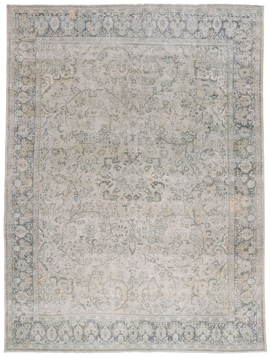 10 x 13 Taupe Vintage Persian Mahal Rug 61402