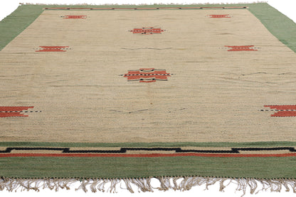 8 x 11 - Beige Vintage Finnish Rollakan Rug - 79356