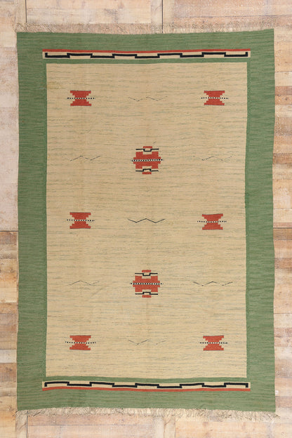 8 x 11 - Beige Vintage Finnish Rollakan Rug - 79356
