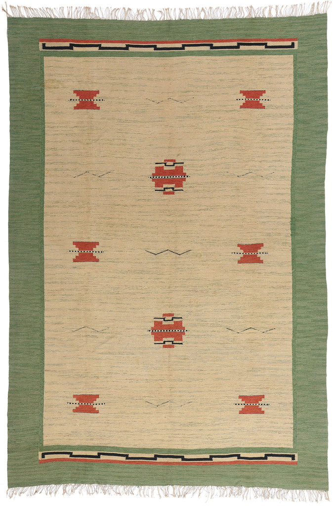 8 x 11 - Beige Vintage Finnish Rollakan Rug - 79356