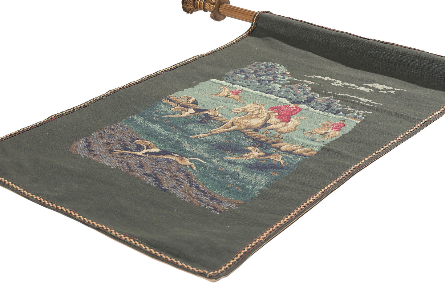 2 x 4 Vintage French La Chasse a Courre Tapestry 79073