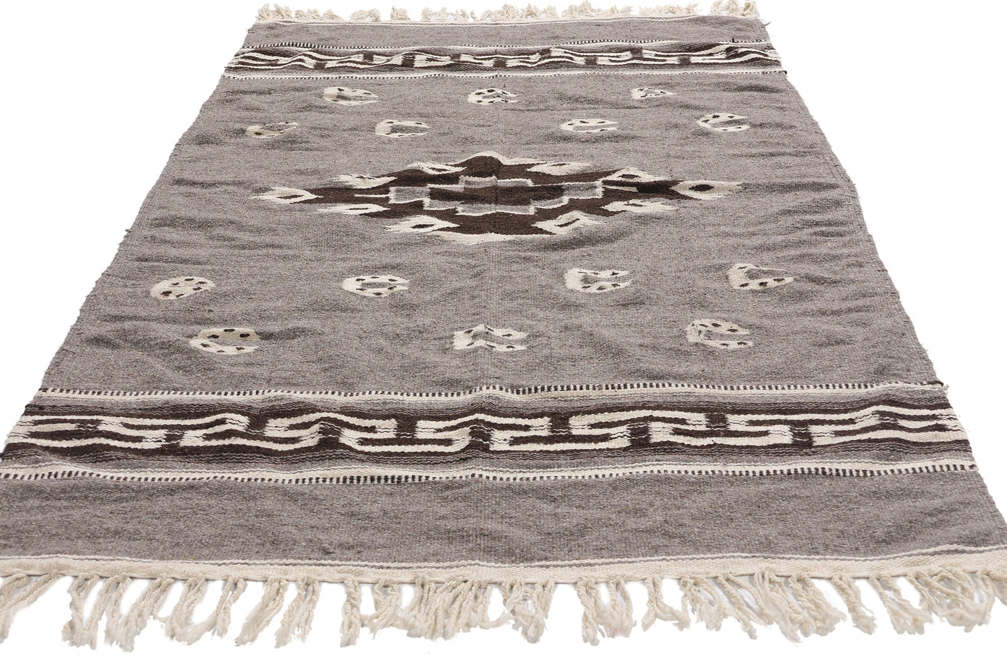 4 x 7 Vintage Mexican Zapotec Rug 79193