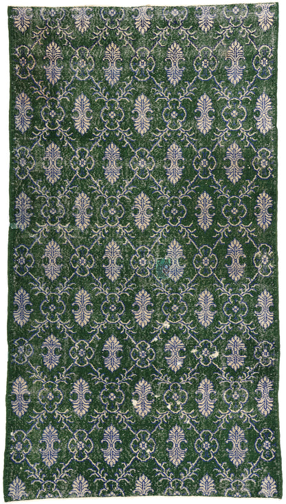 4 x 7 Vintage Green Turkish Sivas Rug 51945