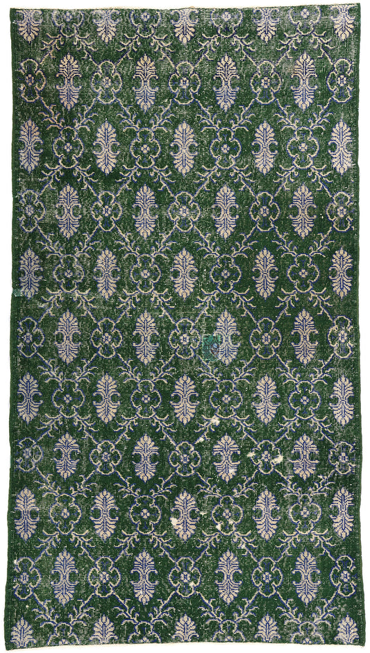 4 x 7 Vintage Green Turkish Sivas Rug 51945