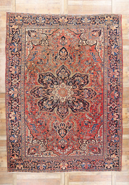 10 x 13 Vintage Persian Heriz Rug 78969