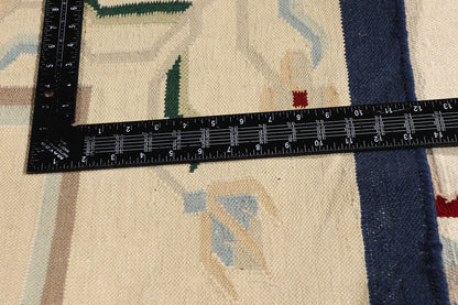 6 x 9 Ivory Vintage Indian Floral Dhurrie Rug 79301