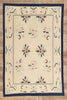 6 x 9 Ivory Vintage Indian Floral Dhurrie Rug 79301