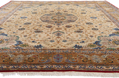 10 x 14 Ivory Vintage Persian Kashan Rug 79310