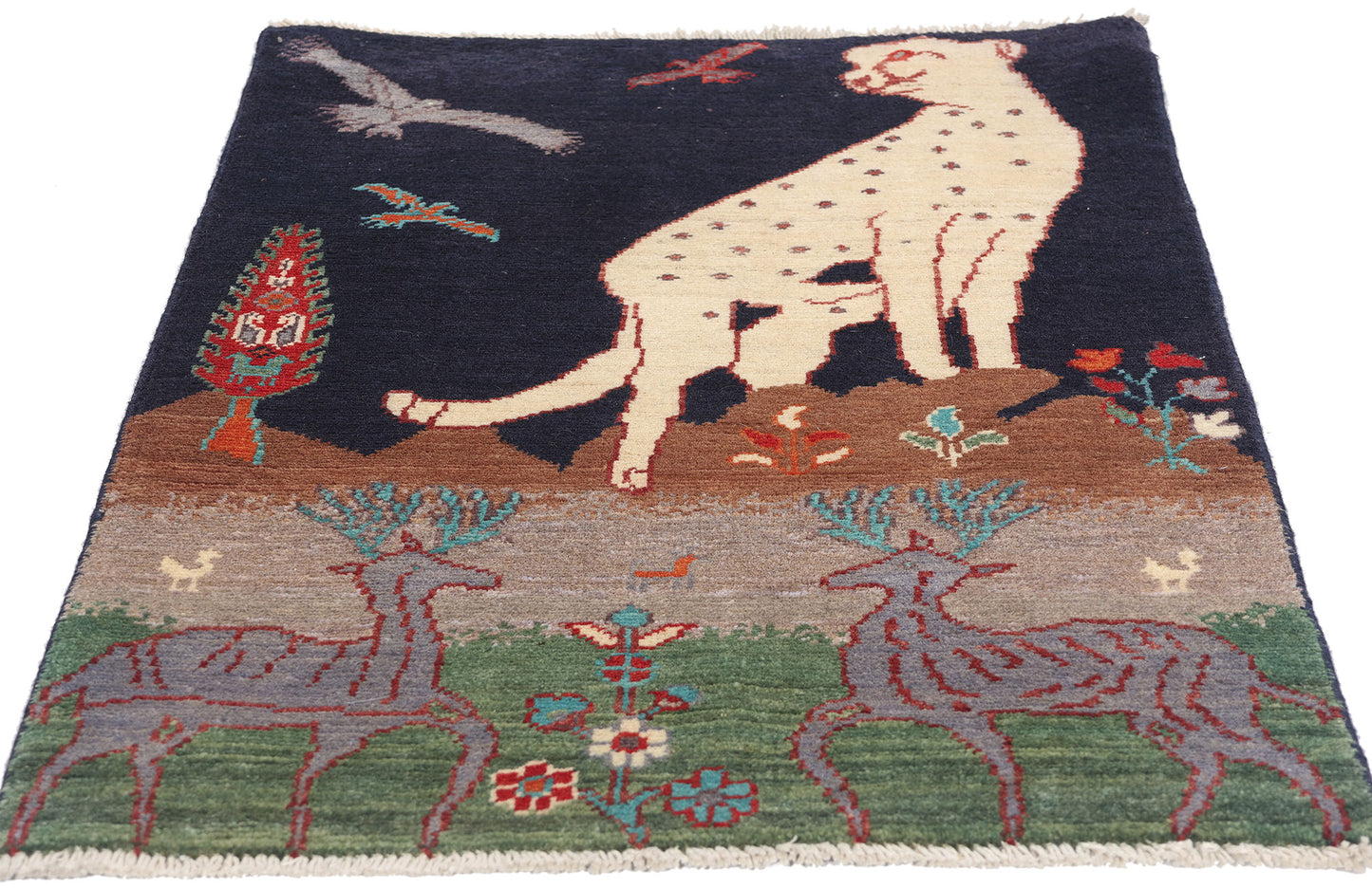 2 x 3 Vintage Pakistani Kazak Pictorial Rug 79176