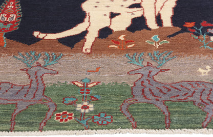 2 x 3 Vintage Pakistani Kazak Pictorial Rug 79176