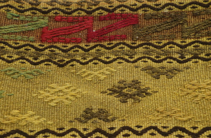 1 x 1 - Yellow Vintage Turkish Pillow Rug - 53638