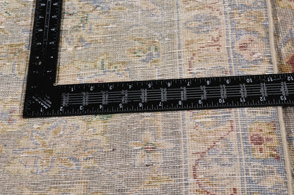8 x 13 Light Blue Vintage Persian Kashan Rug 61391