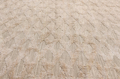 10 x 14 Neutral Vintage Modern Indian High-Low Rug 79320