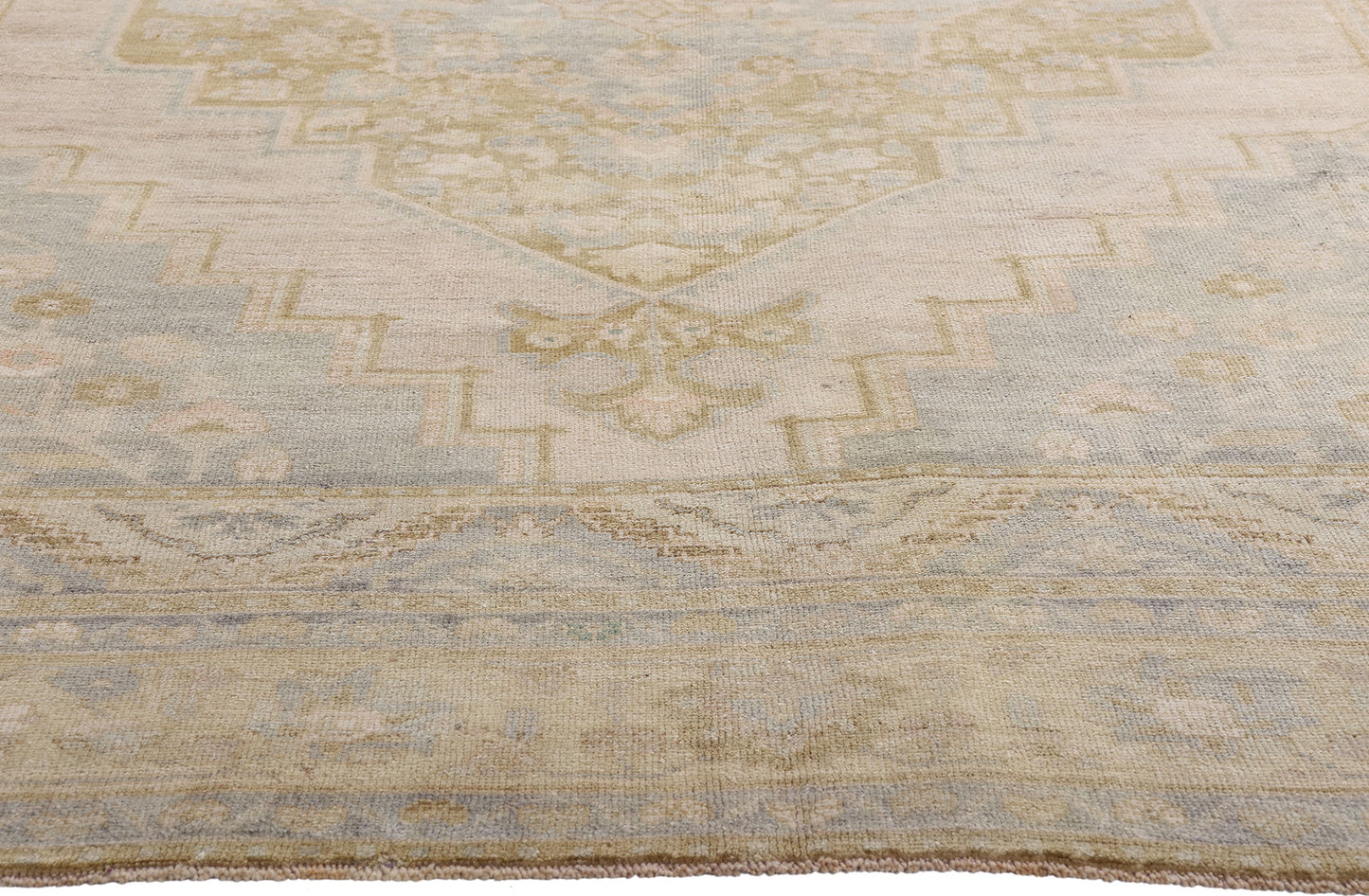 7 x 10 Vintage Muted Turkish Oushak Rug 53997