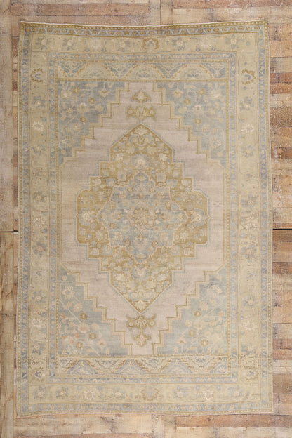7 x 10 Vintage Muted Turkish Oushak Rug 53997