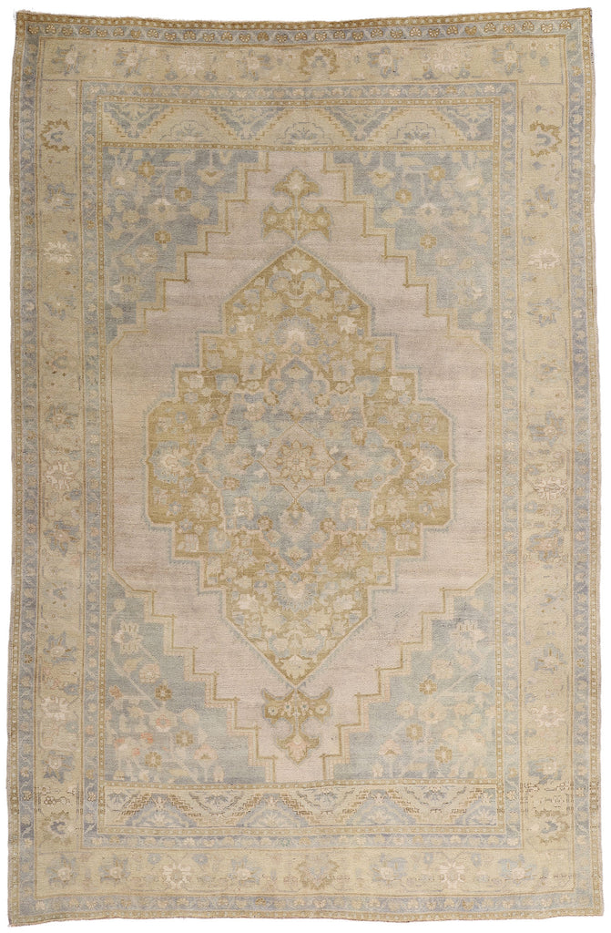 7 x 10 Vintage Muted Turkish Oushak Rug 53997