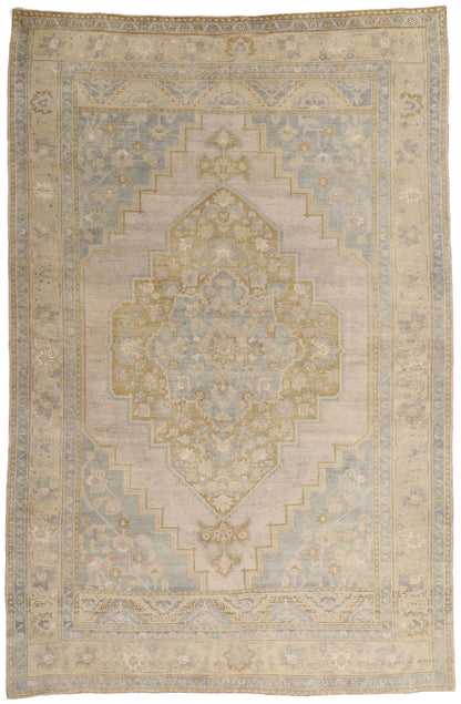 7 x 10 Vintage Muted Turkish Oushak Rug 53997