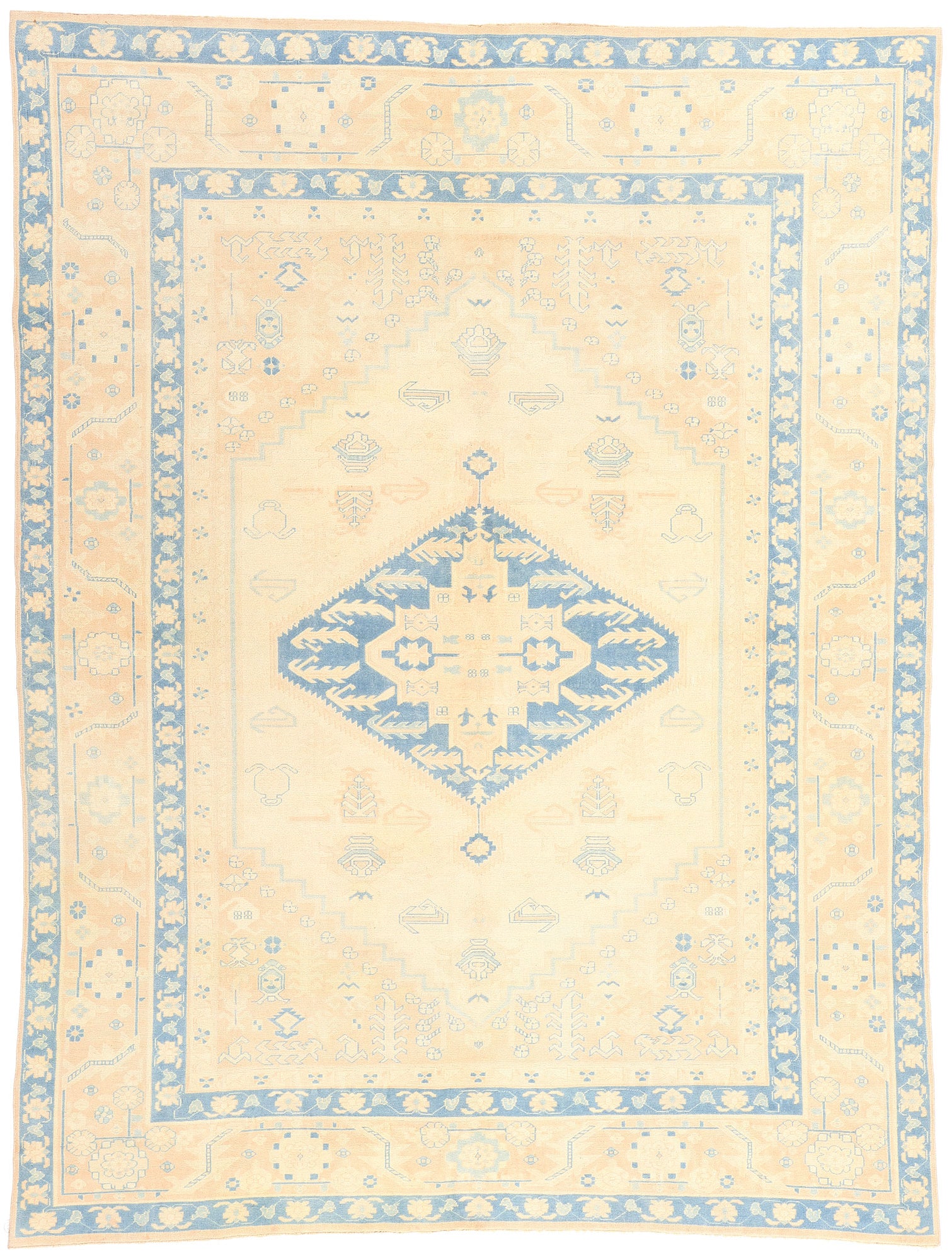 7 x 9 Vintage Peach Turkish Oushak Rug 53709