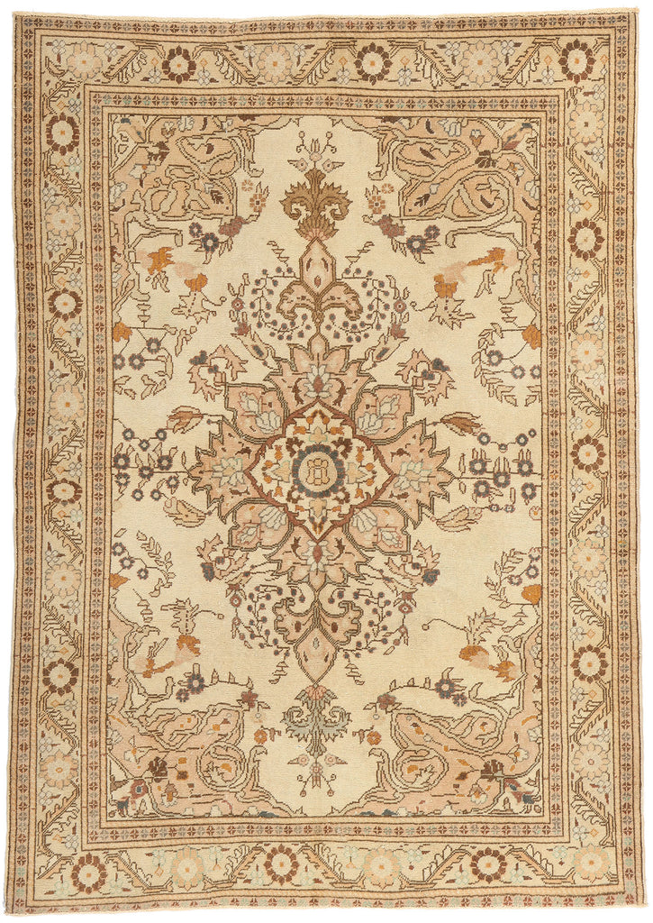 5 x 7 Vintage Neutral Turkish Sivas Rug 52133