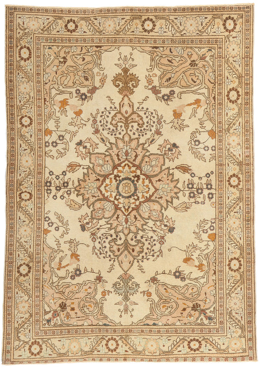 5 x 7 Vintage Neutral Turkish Sivas Rug 52133